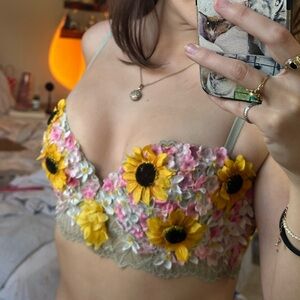 Handmade floral bra top